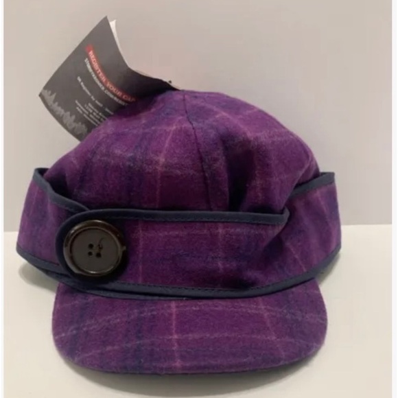 Hat Wool NEW Stormy Kromer Women Size 7 3/8” Purple Plum Cap Button Up Nylon - Picture 7 of 10